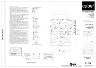 W.I.C
212
29 SF
W.I.C
211
265 SF
BEDROOM 1
201
190 SF
BEDROOM 2
203
288 SF
BEDROOM 3
209
282 SF
MASTER
BEDROOM
204
58 SF
HER CLOSET
206
32 SF
HIS CLOSET
205
40 SF
BATHROOM 2
210
149 SF
MASTER
BATHROOM
207
26 SF
TOILET ROOM
208
77 SF
BATHROOM 1
202
74 SF
HALLWAY
214
8'-4" A.F.F.
8'-4" A.F.F.
8'-4" A.F.F.
8'-4" A.F.F.
8'-4" A.F.F. 8'-4" A.F.F.
8'-4" A.F.F.
8'-4" A.F.F.
8'-4" A.F.F.
8'-4" A.F.F.
OUTDOOR
WALL
SCONCE
OUTDOOR
WALL
SCONCE
2700 north miami avenue
suite 804
miami, fl 33127
t: 305.586.8169
www.cube2architecture.com
aa-26001789
ib-26001134
BINDINGEDGE
Design Professional FL License
Number
Signature
Jorge Alberto Pernas
AR92904
ID5632
Revisions
Sheet Information
DateIssueNumber
Date
Job Number
Scale
Drawn
Checked
Approved
Title
Sheet
12345
12345
A
B
C
A
B
C
D
As indicated
Oretsky Residence
Todd and Sheila
Oretsky
665 Buttonwood Lane
Miami, FL 33137
2013_01
RCI
RCI
RCI
3/19/2013
E-102
Electrical Plan -
Level 2
 