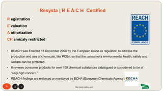 REACH
EPH
Bureau Veritas
Lift Rosenheim
LGA (Member/Certified: Standard Consumer Safety Performance)
• Safety
• Quality
• Production
• Controlled
9 http://www.mdsfco.com/
Resysta | Product Certifications:
Dwell on Design
USGBC (LEED)
 