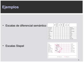 Escalas de diferencial semántico Escalas Stapel Ejemplos 