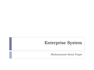 Enterprise System
Muhammad Ainul Yaqin
 