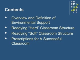 Readying a classroom environment - Special Education | PPT