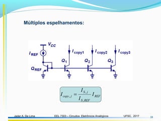 EEL 7303 – Circuitos Eletrônicos AnalógicosJader A. De Lima UFSC, 2017 33
Múltiplos espelhamentos:
 