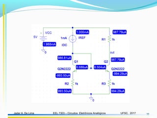 EEL 7303 – Circuitos Eletrônicos AnalógicosJader A. De Lima UFSC, 2017 77
 