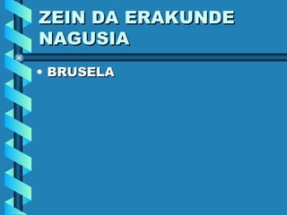 ZEIN DA ERAKUNDE NAGUSIA BRUSELA  