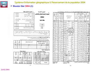 Système d’information géographique & Recensement de la population 2004Système d’information géographique & Recensement de la population 2004
 Dossier îlot 2004 (1)
26/02/2004
 