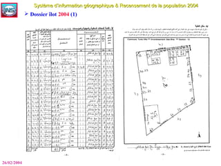 Système d’information géographique & Recensement de la population 2004Système d’information géographique & Recensement de la population 2004
 Dossier îlot 2004 (1)
26/02/2004
 