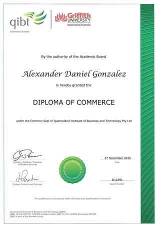 0-Diploma of Commerce-QIBT Griffith