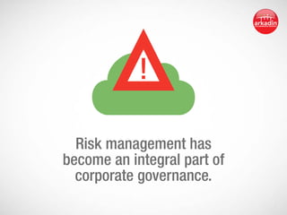 Risk management has
become an integral part of
corporate governance.

 