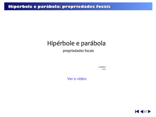 Hipérbole e parábola: propriedades focais




                       Ver o vídeo




                                            17
 