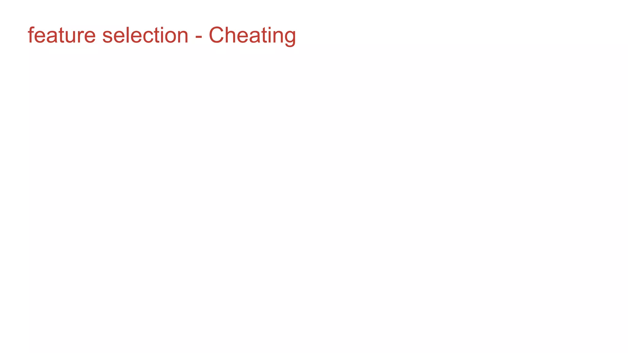 feature selection - Cheating
 