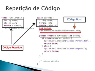 Código Repetido
Código Novo
 