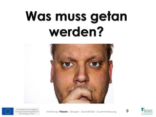 Co-funded by the Intelligent
Energy Europe Programme of
the European Union
9Einführung- Theorie - Übungen - Geschäftsfall - Zusammenfassung
 