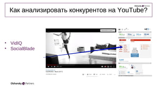 Как анализировать конкурентов на YouTube?
• VidIQ
• SocialBlade
 