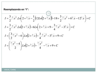 Reemplazando en “I”: ANIVAL TORRE13