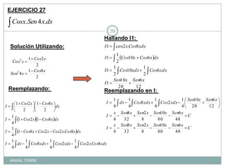 EJERCICIO 27Hallando I1: Solución Utilizando:Reemplazando: Reemplazando en I: ANIVAL TORRE39