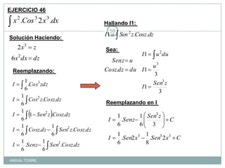 EJERCICIO 46Hallando I1: Solución Haciendo: Sea: Reemplazando: Reemplazando en I ANIVAL TORRE59
