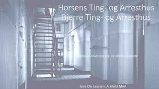Horsens Ting- og Arresthus
Bjerre Ting- og Arresthus
Jens Ole Laursen, Arkitekt MAA
HVORDAN ANVENDES OG UDFORDRES RAMMEN?
 