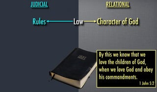 JUDICIAL RELATIONAL
LawRules Character of God
By this we know that we
love the children of God,
when we love God and obey
...