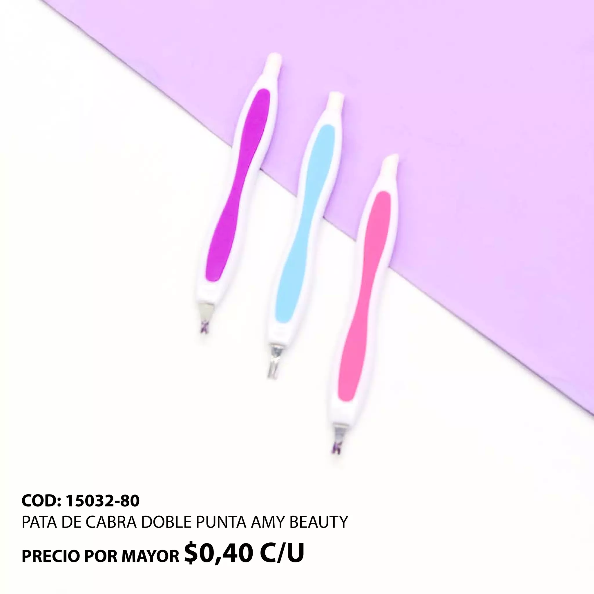 COD: 15032-80
PATA DE CABRA DOBLE PUNTA AMY BEAUTY
PRECIO POR MAYOR $0,40 C/U
 