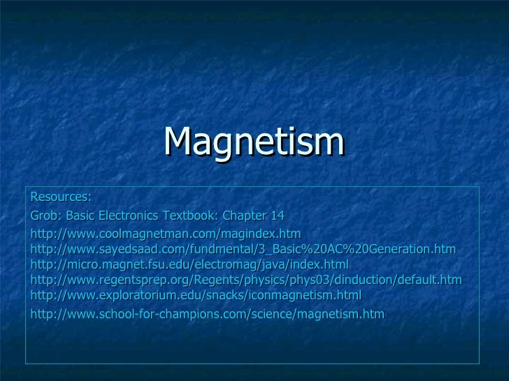 magnetism definition science