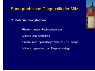 Linke Rippe 07 Sonographie von Milz und Lymphknoten. Fokale Milzveränderungen ...
