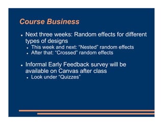 Mixed Effects Models - Random Intercepts | PDF