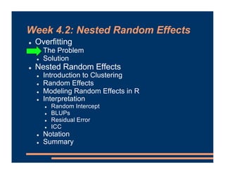 Nested Randomization Mixed Effects Models - Random Intercepts | PDF
