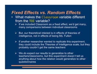 Mixed Effects Models - Random Intercepts | PDF