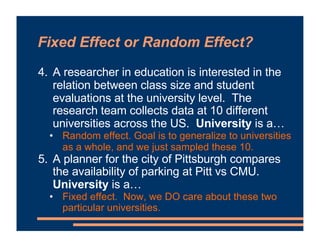 Mixed Effects Models - Random Intercepts | PDF