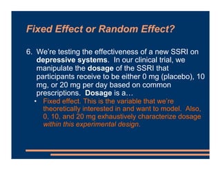 Mixed Effects Models - Random Intercepts | PDF