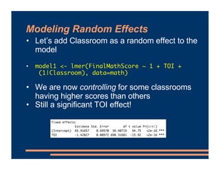 Mixed Effects Models - Random Intercepts | PDF