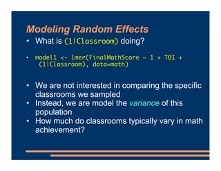 Mixed Effects Models - Random Intercepts | PDF