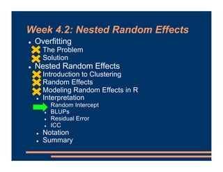 Mixed Effects Models - Random Intercepts | PDF