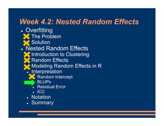 Mixed Effects Models - Random Intercepts | PDF