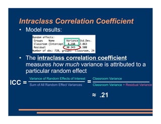 Mixed Effects Models - Random Intercepts | PDF
