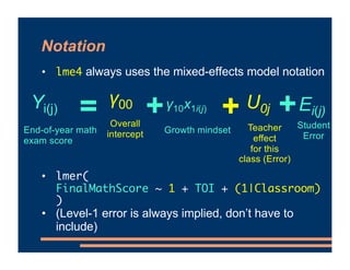 Mixed Effects Models - Random Intercepts | PDF