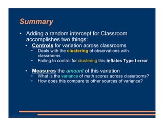 Mixed Effects Models - Random Intercepts | PDF