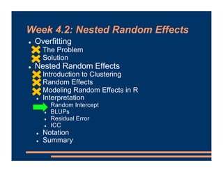 Mixed Effects Models - Random Intercepts
