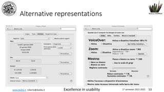www.dadda.it roberto@dadda.it Excellence in usability 1st semester 2021-2022 53
Alternative representations
 
