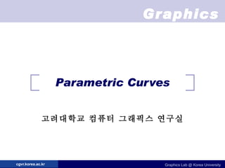 Parametric Curves 고려대학교 컴퓨터 그래픽스 연구실 