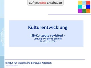 Verdeckte Integration.
Man beginnt auf die Tugenden des vernünftigen Wirtschaftens
und Umgangs mit Menschen zu setzen und weniger auf
unmittelbare Ergebnisse.

Leistungen werden an diesen Tugenden gemessen und weniger
an direkten Erfolgen. Die Konjunktur für Blender und ökonomischökologische Sünder neigt sich dem Ende zu. Vordergründig
erscheint Vieles immer noch desintegriert und desolat.
CC-by-Lizenz,
Autor: Bernd Schmid
für isb-w.eu
Systemische Professionalität 2013

Seite 11

 