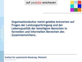 Bernd Schmid
Isb systemische Professionalität

www.isb-w.eu

Kulturentwicklung
ISB-Konzepte kompakt
Leitung: Dr. Bernd Schmid
20.-22.11.2008

CC-by-Lizenz,
Autor: Bernd Schmid
für isb-w.eu
Systemische Professionalität 2013

 