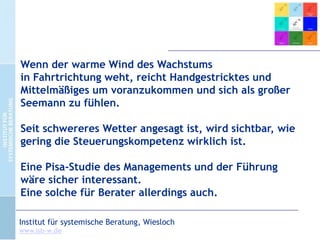 Es braucht einen weiten Horizont, wenn das Behauen der ersten
Steine mit der Würde und Erfüllung desjenigen geschehen soll,
der eine Kirche baut, obwohl er diese nie sehen wird.

CC-by-Lizenz,
Autor: Bernd Schmid
für isb-w.eu
Systemische Professionalität 2013

Seite 33

 