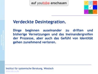 Das folgende Schaubild ist eine Illustration und soll keine
mögliche Exaktheit signalisieren. Die Größe, die durch den Pfeil
dargestellt wird, ist eher ein Ausdruck von "Gesundheit" der
Organisation, (von Leistungsfähigkeit und nachhaltiger
Arbeitskultur) als von messbaren Zahlen.

CC-by-Lizenz,
Autor: Bernd Schmid
für isb-w.eu
Systemische Professionalität 2013

Seite 7

 