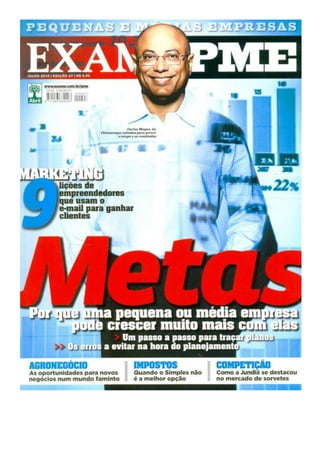 Plano1 na Exame PME - Metas