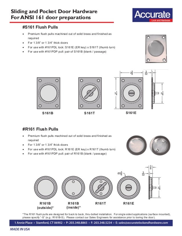 Pocket Door Sets For Pre Bored Doors Ansi 161 Door Preparations