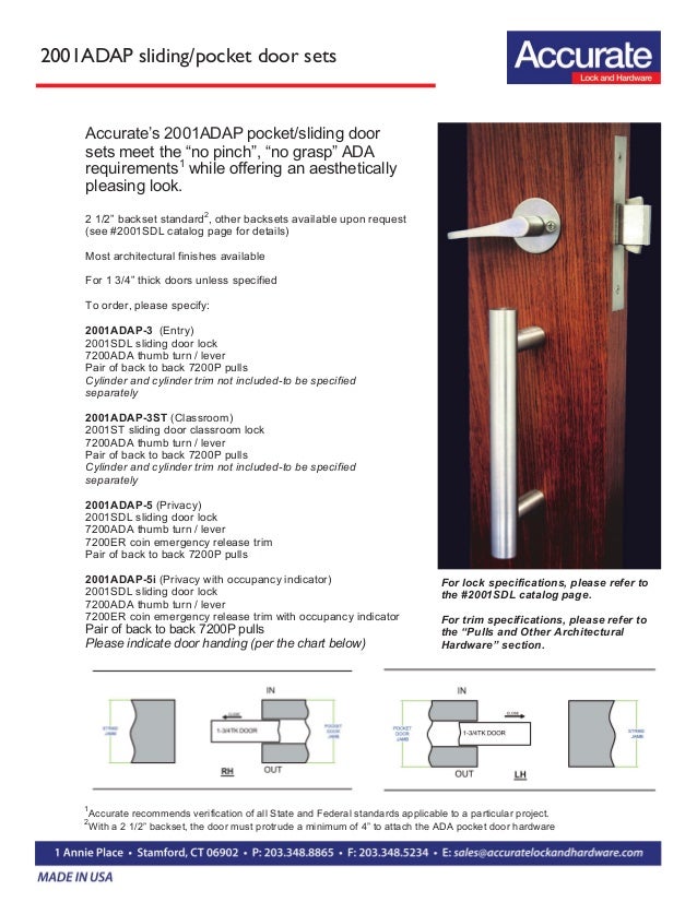 Sliding And Pocket Doors Locksets For Ada Applications