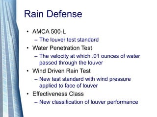Louvers Testing Louver Against Elements For Designers of Facade | PPT