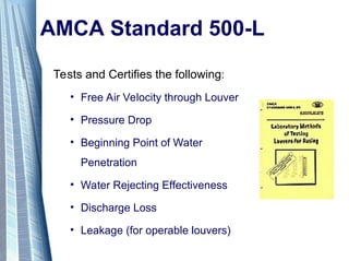 Louvers Testing Design Standard Testing requirement for Louvres | PPT