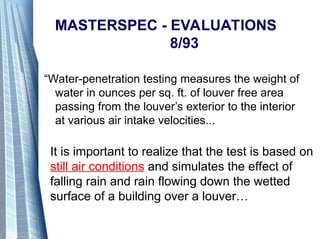 Louvers Testing Design Standard Testing requirement for Louvres | PPT